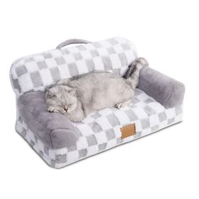 Limited Offer Eco-Friendly Calming Cozy Removable Cover Machine Washable Non-Slip Pet Couch Bed With Orthopedic Support (Option: Gray)